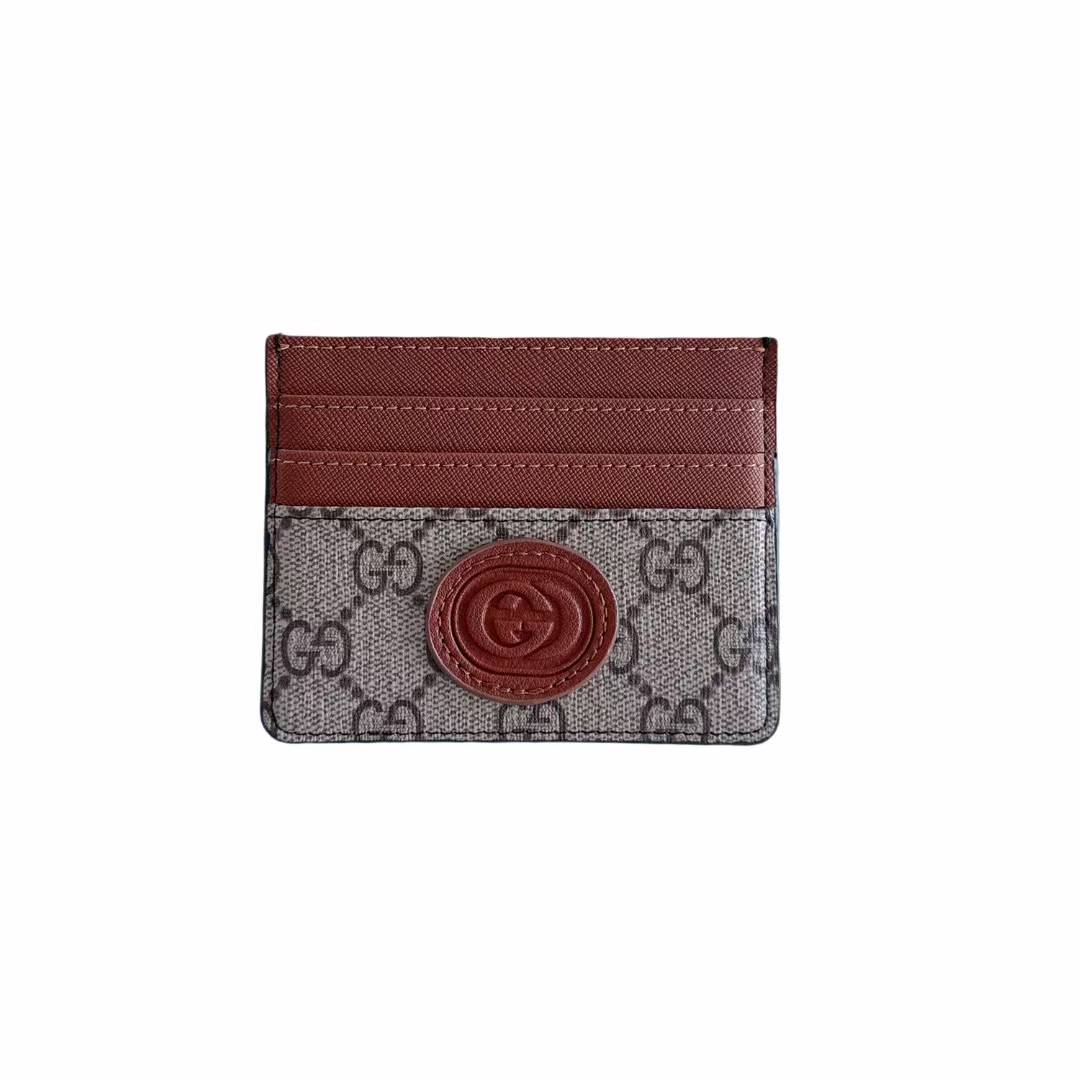 GG Leather Credit Card Holder - Premium Card Case