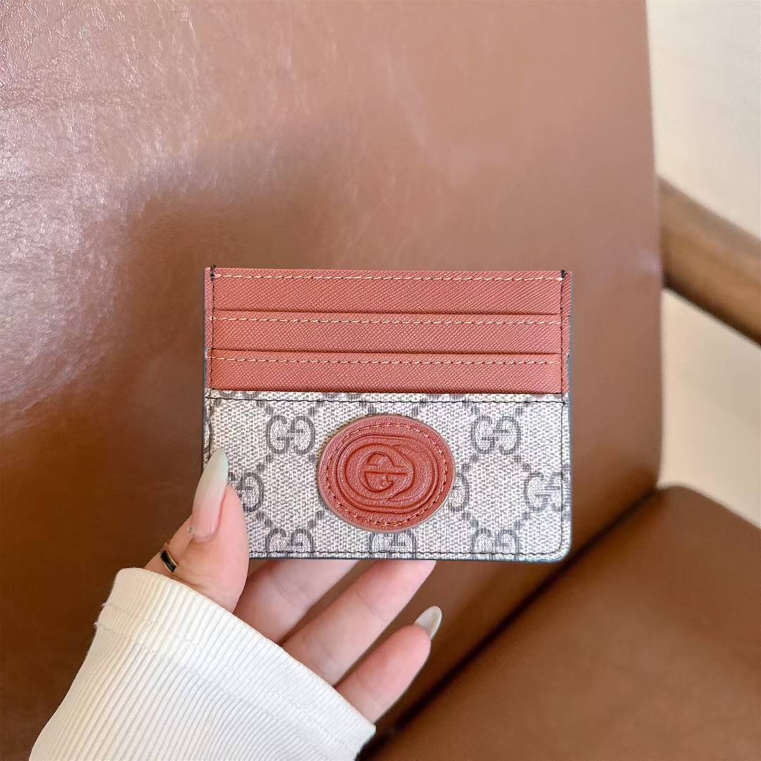 GG Leather Credit Card Holder - Premium Card Case