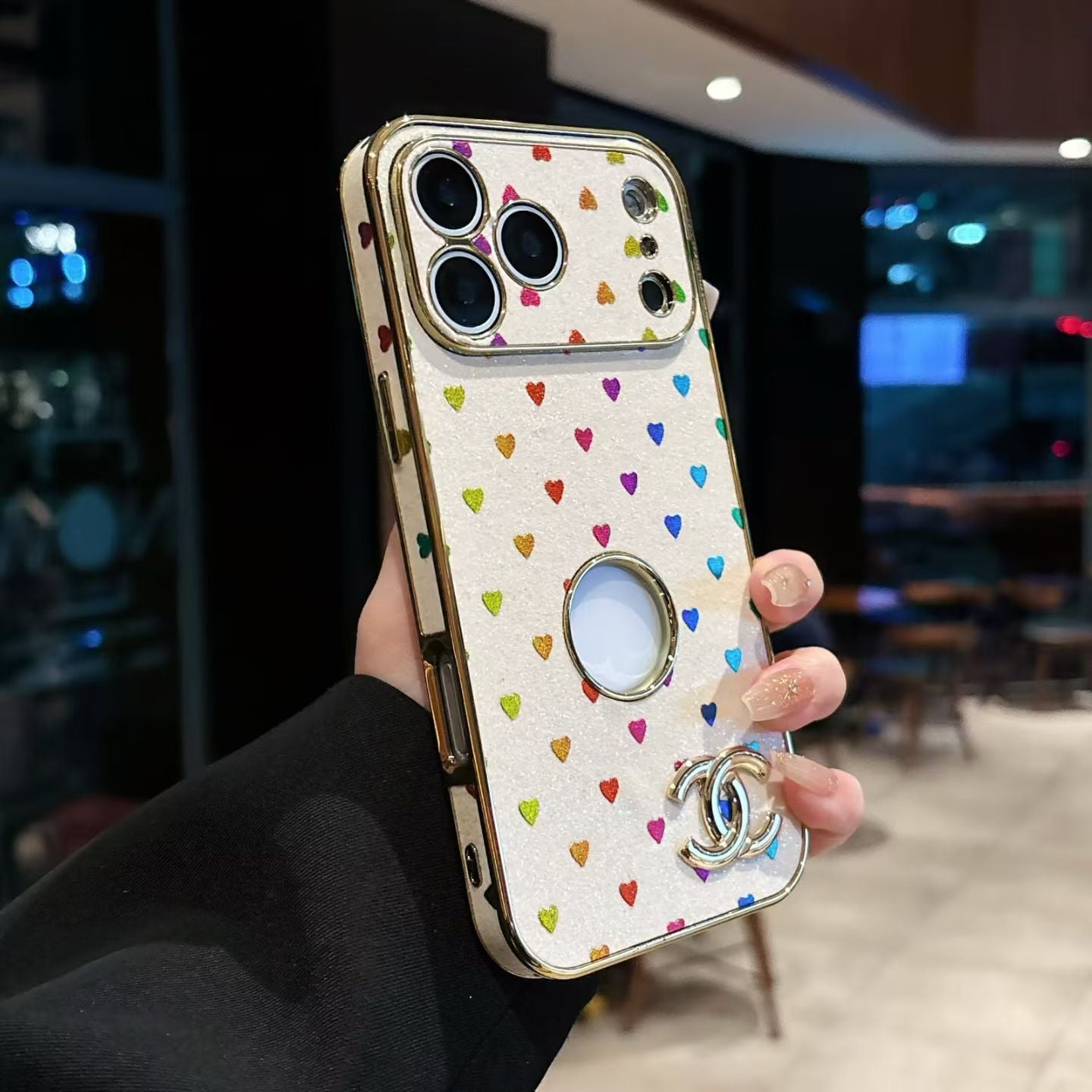 CC Glitter Heart Phone Case