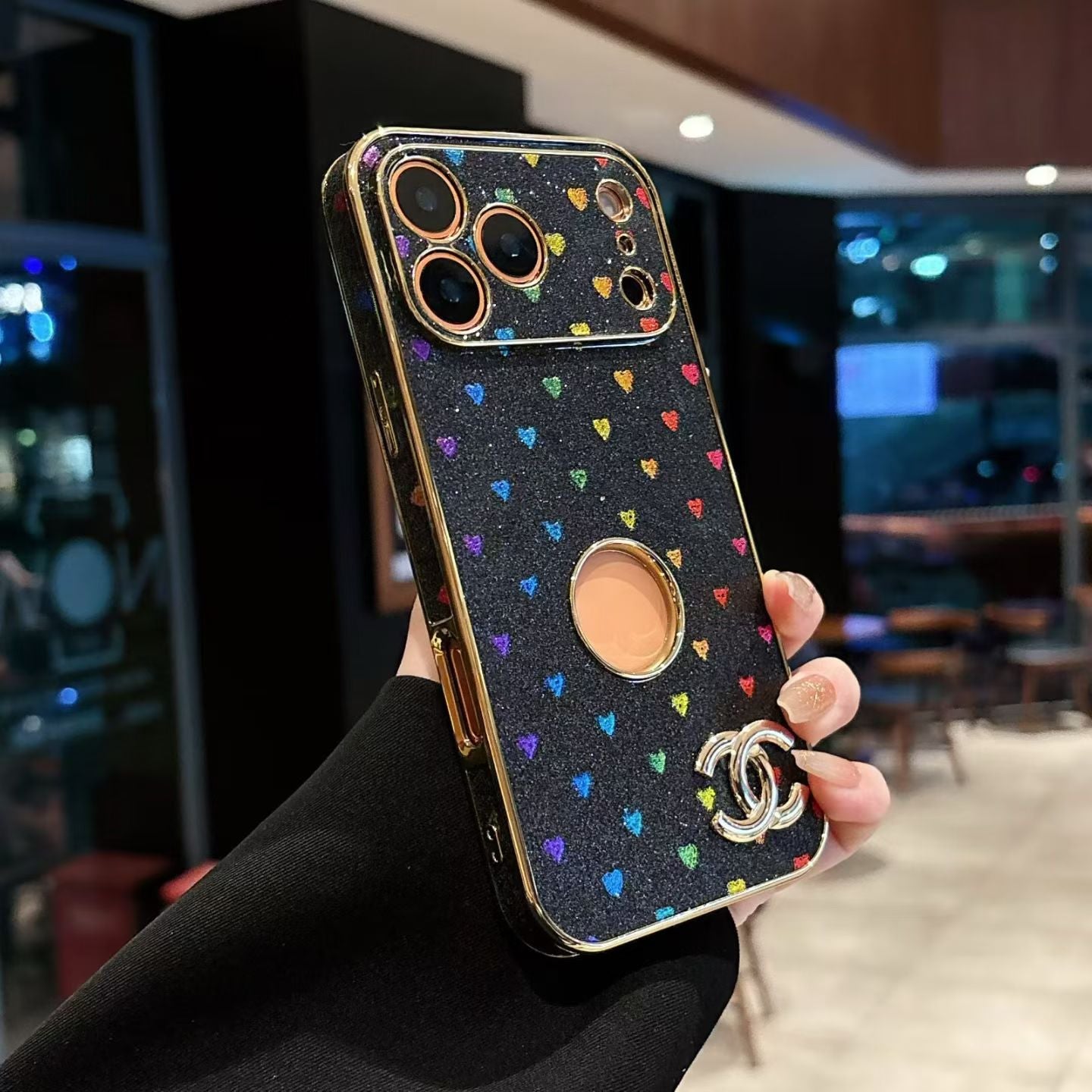 CC Glitter Heart Phone Case