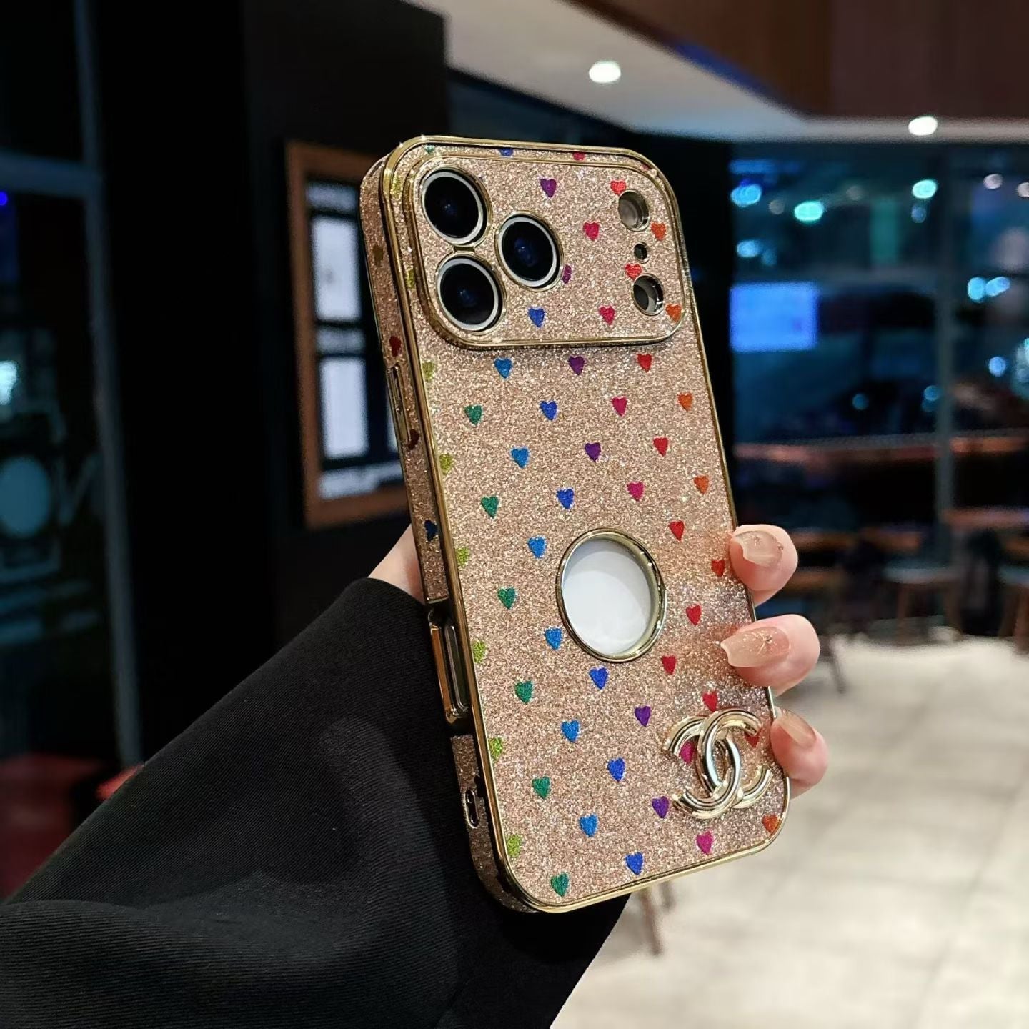 CC Glitter Heart Phone Case