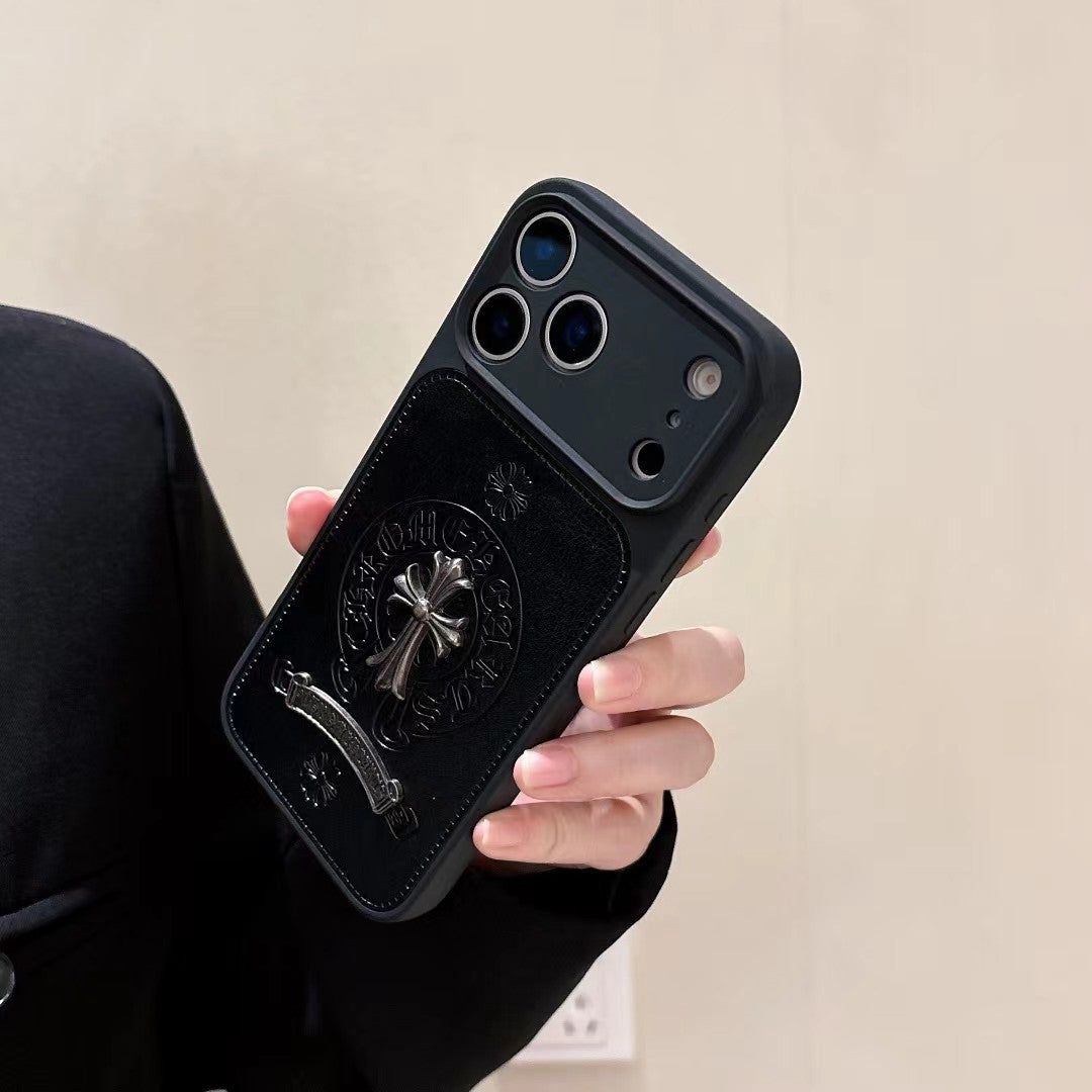 Hearts Black Phone Case - Designer Cross