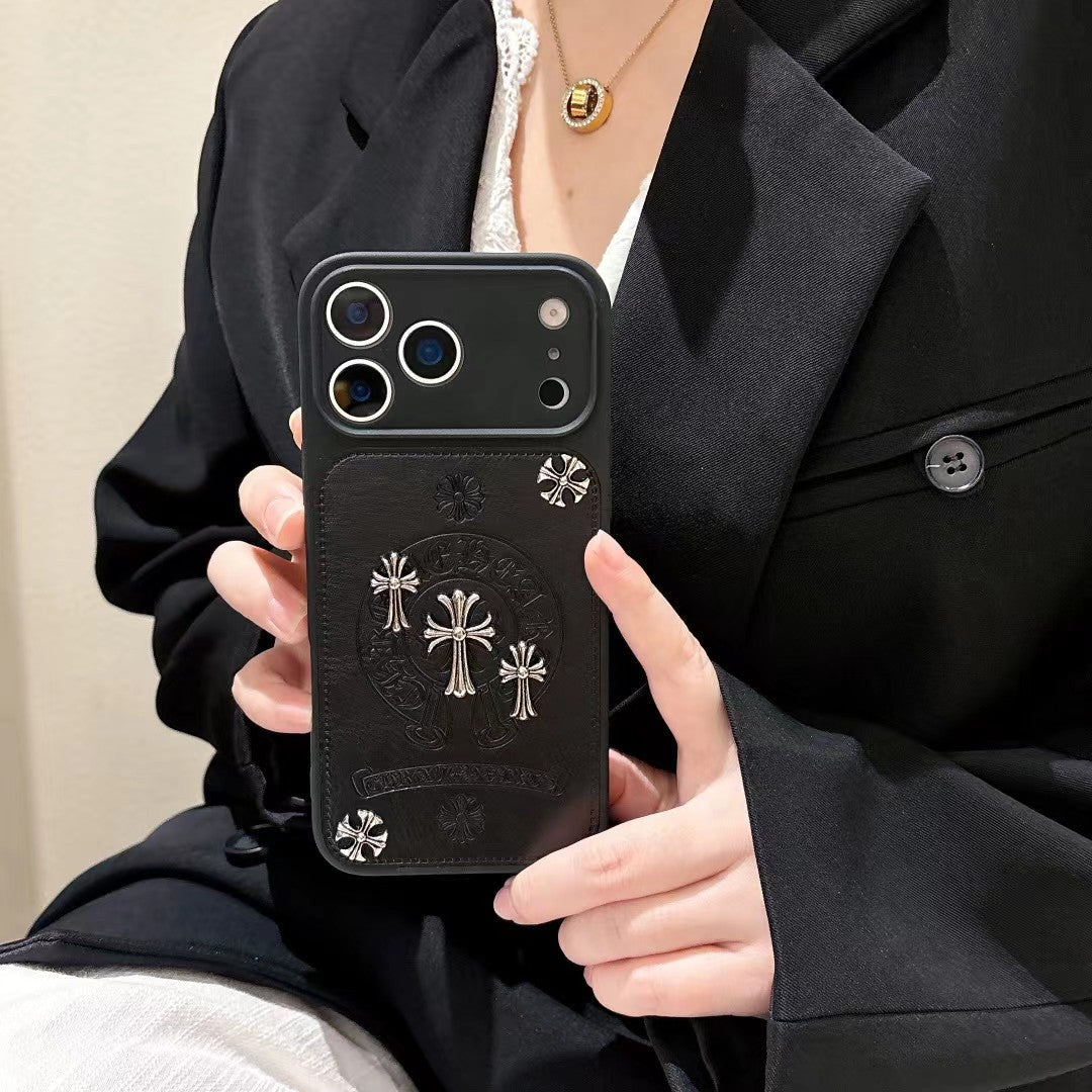 Hearts Black Phone Case - Designer Cross