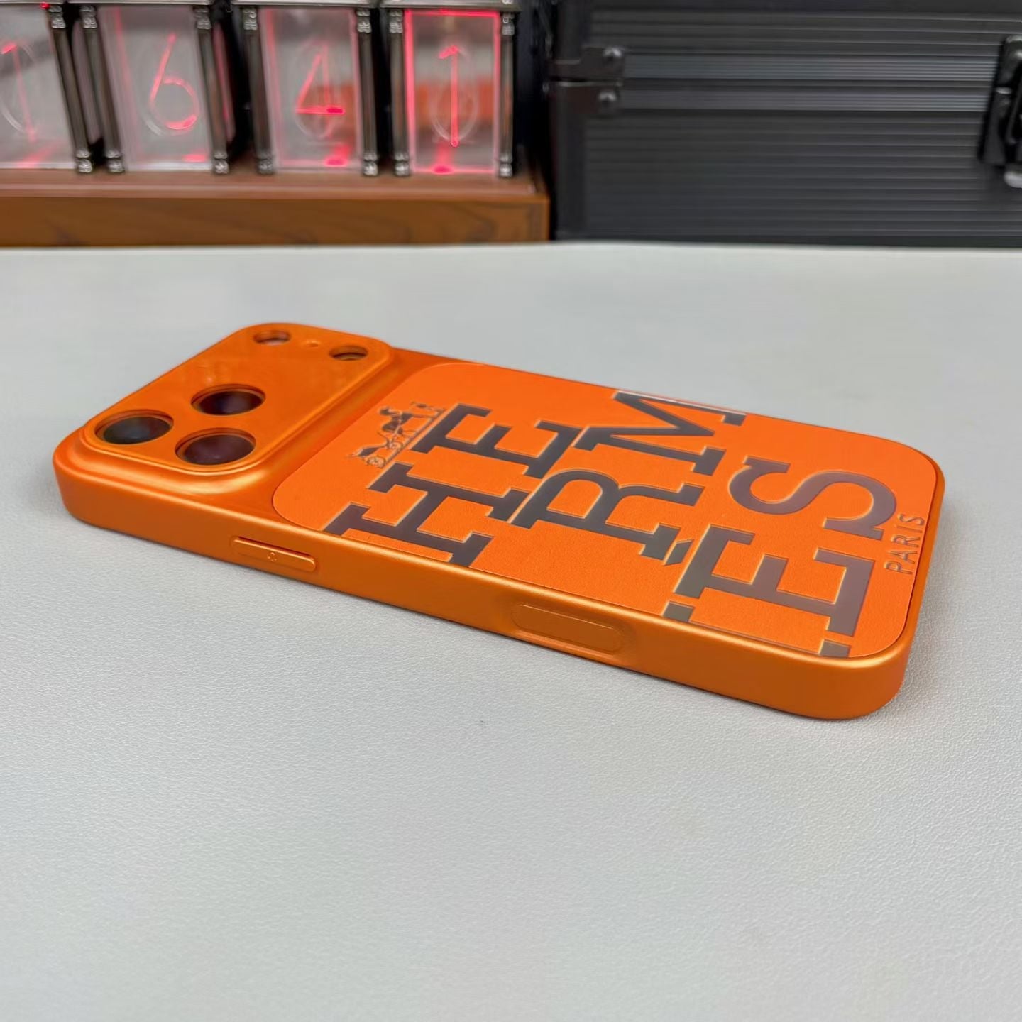 Hermès Orange iPhone Case - Premium Leather Protection