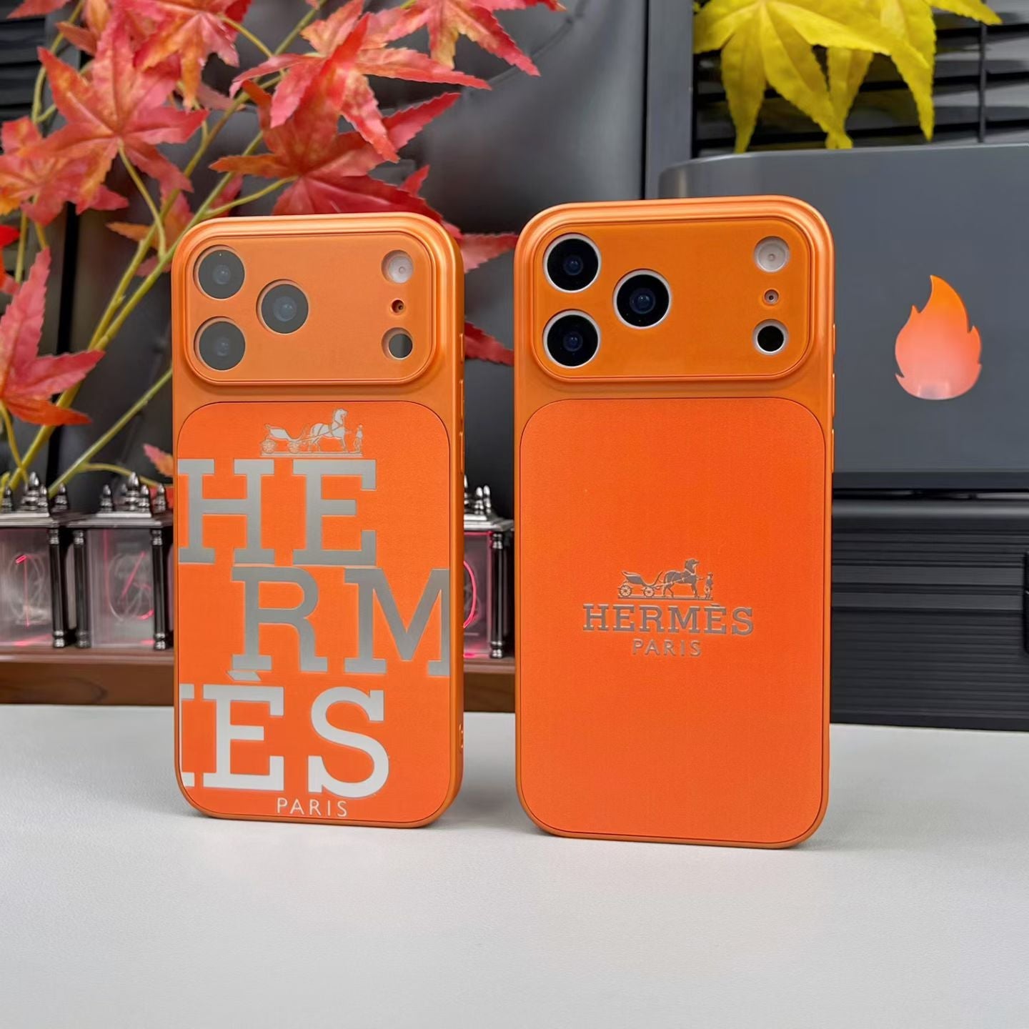 Hermès Orange iPhone Case - Premium Leather Protection