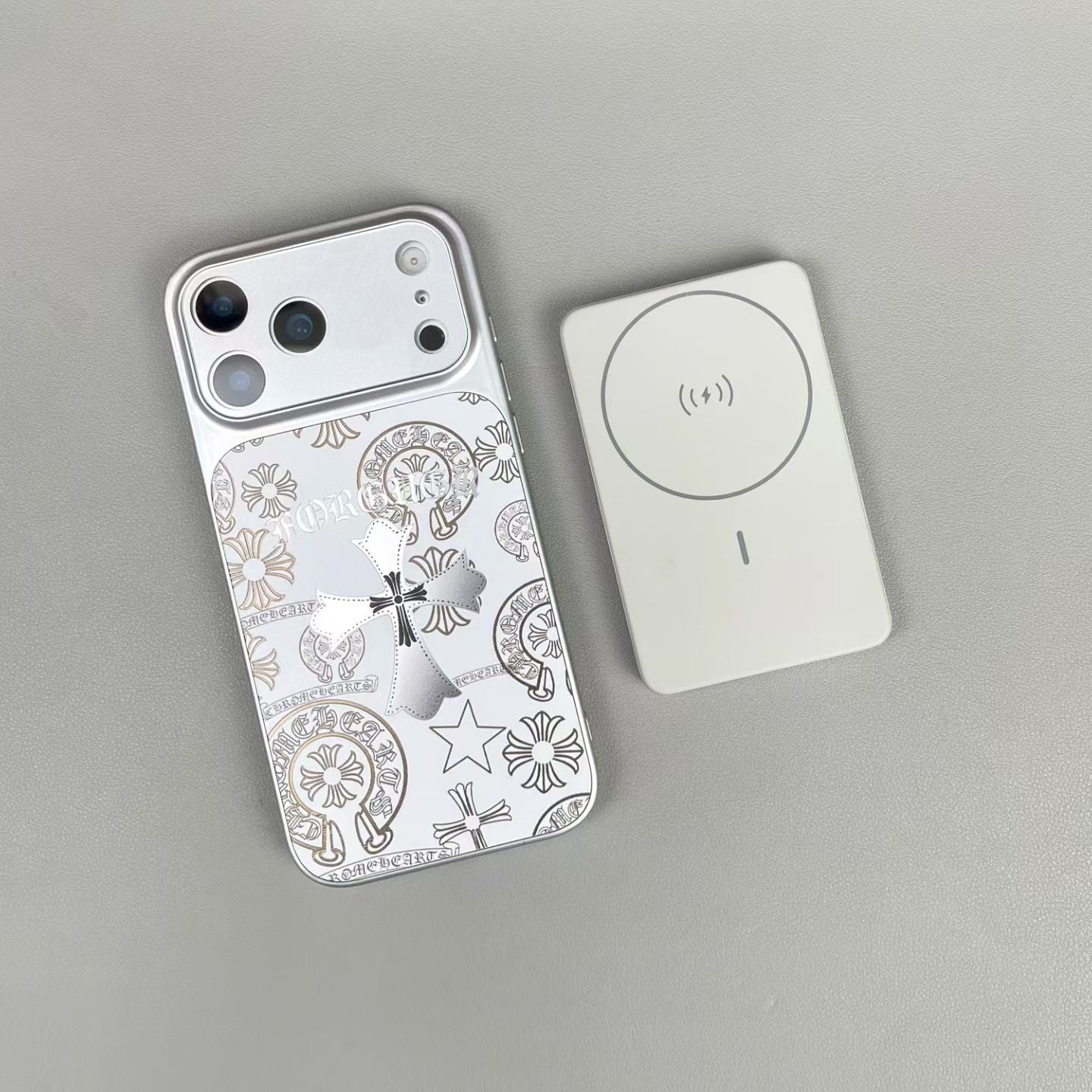 Black Cross Heart iPhone Case - White Background