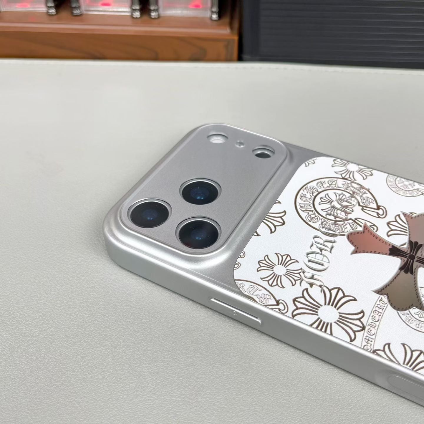 Black Cross Heart iPhone Case - White Background