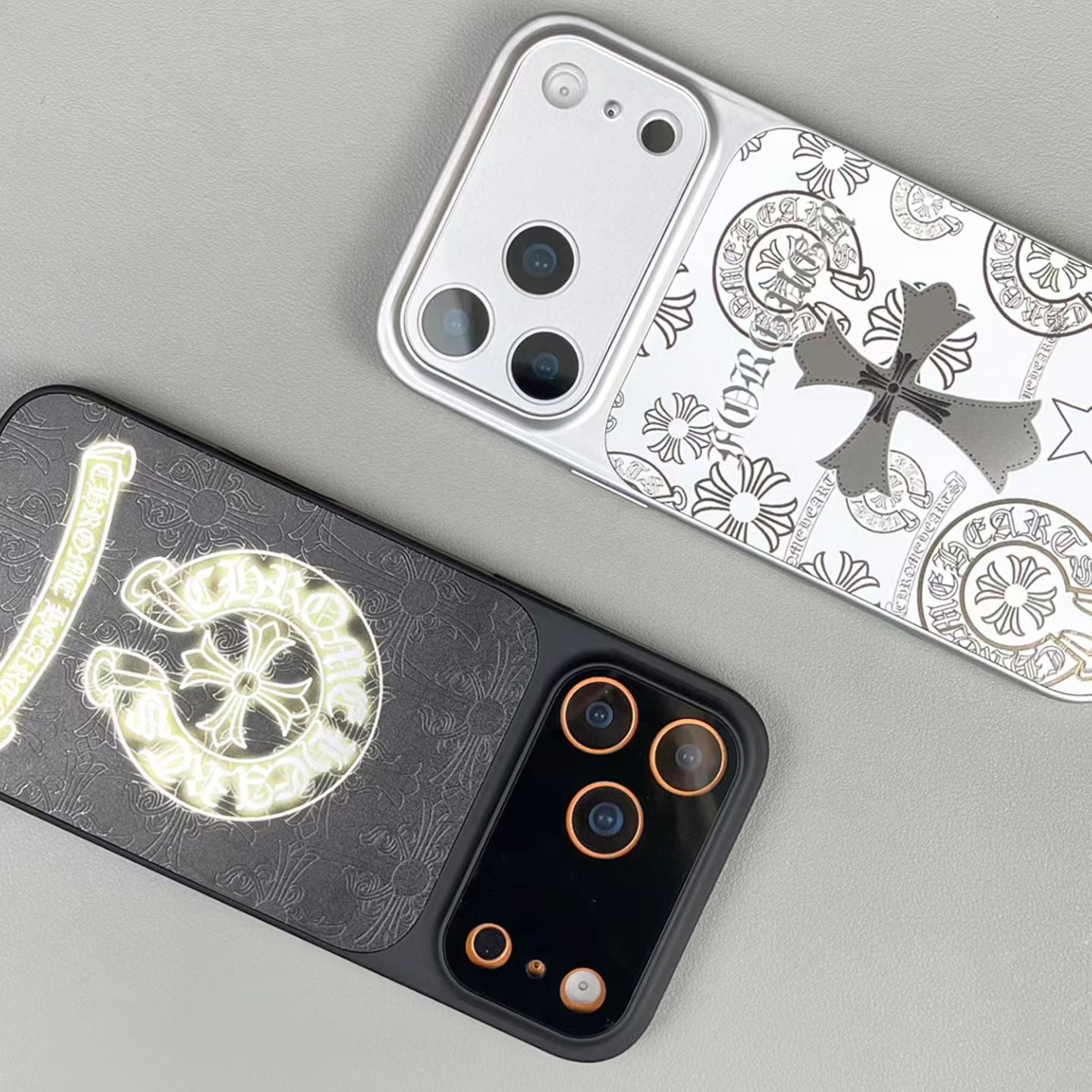 Black Cross Heart iPhone Case - White Background