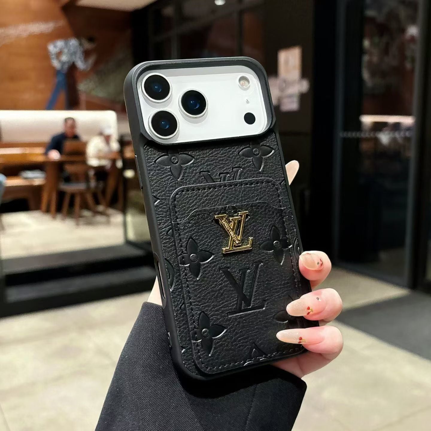 LV Leather Phone Case with Card Holder