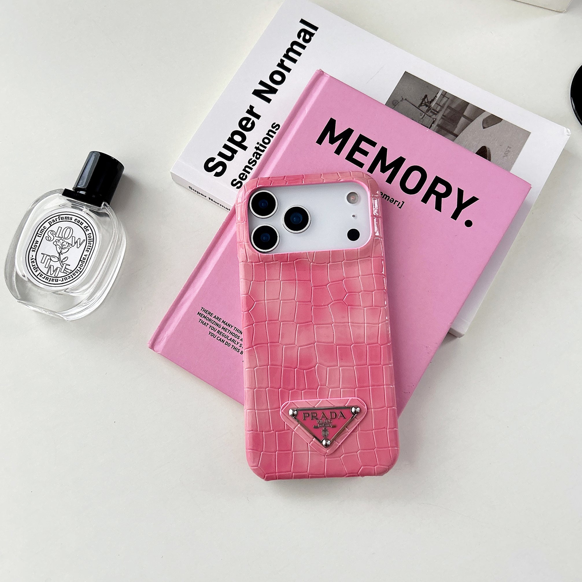 Prada Crocodile-Style Leather iPhone Case