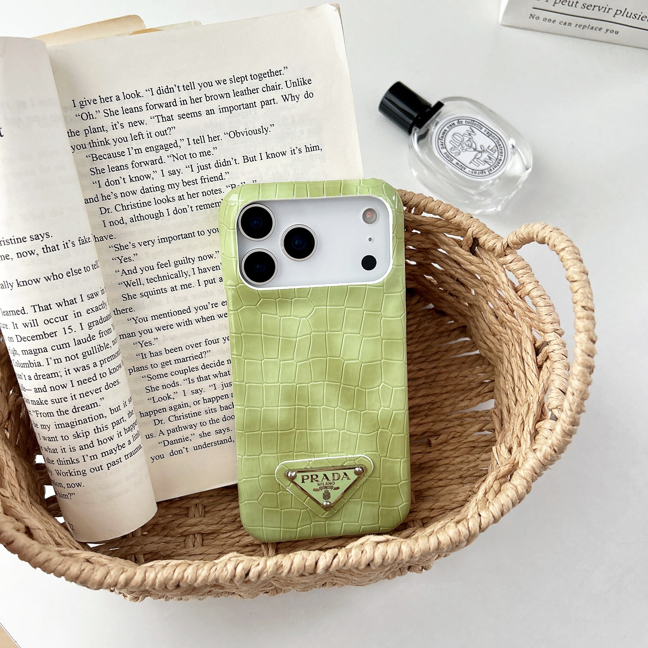 Prada Crocodile-Style Leather iPhone Case