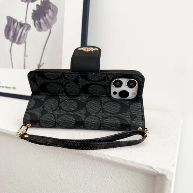 Leather Flip iPhone Case With Card Holder For iPhone 14-17 Pro Max