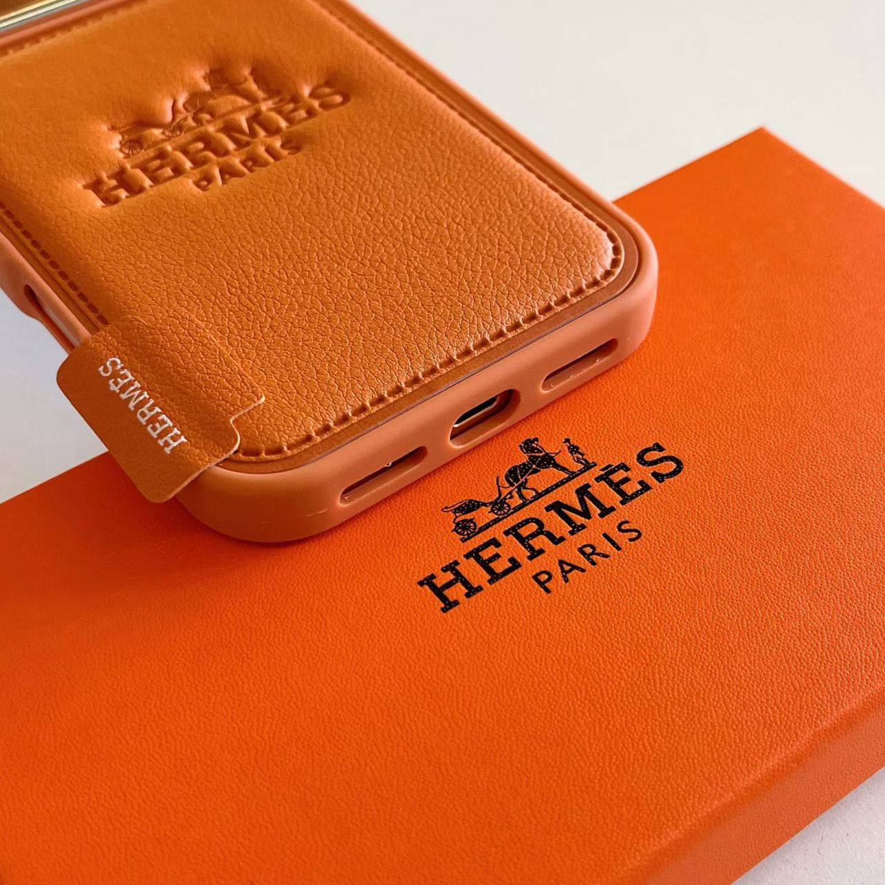 Hermes Leather Phone Case for iPhone 13-17 Pro Max