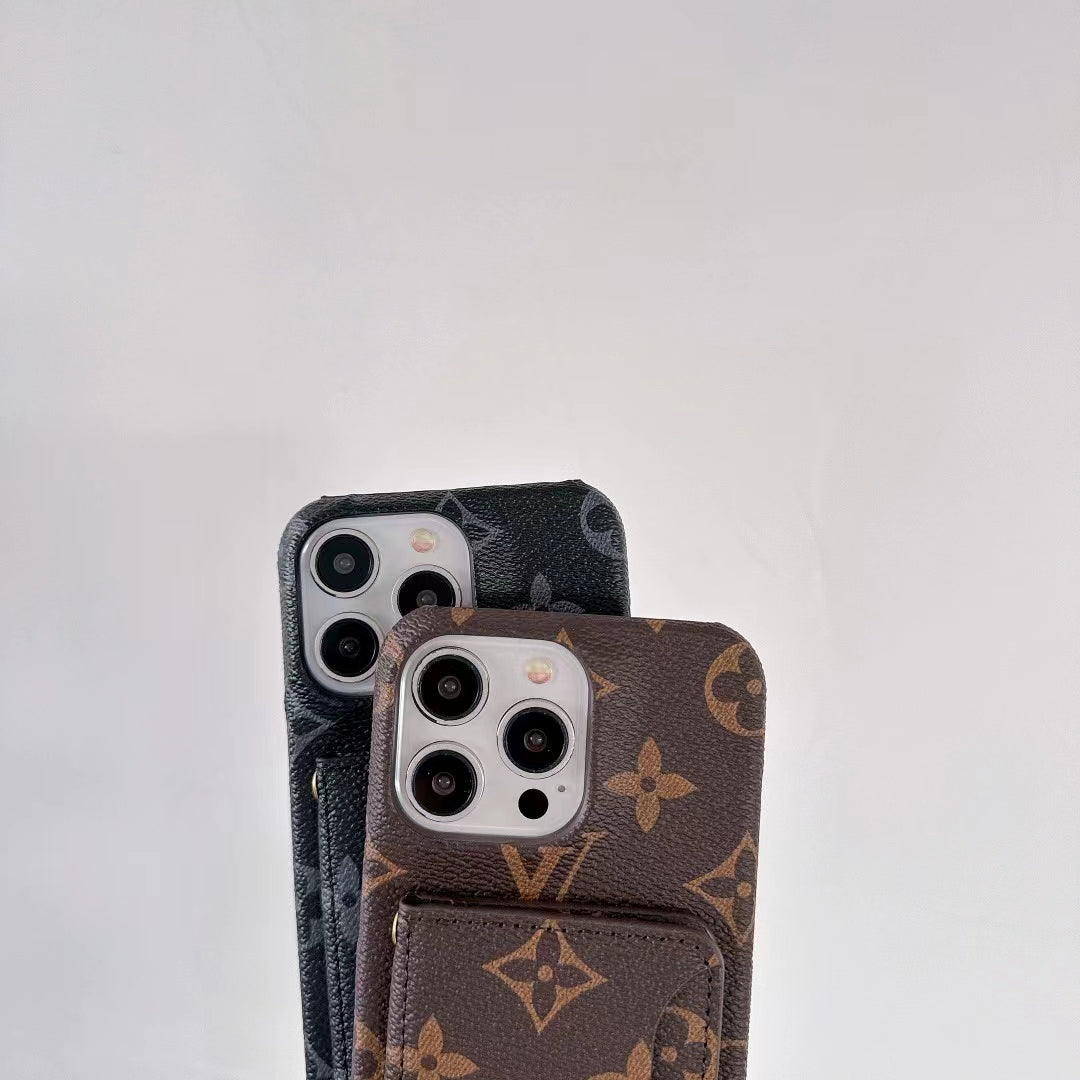 LV Wallet Card Phone Case for iPhone 11-16 Pro Max