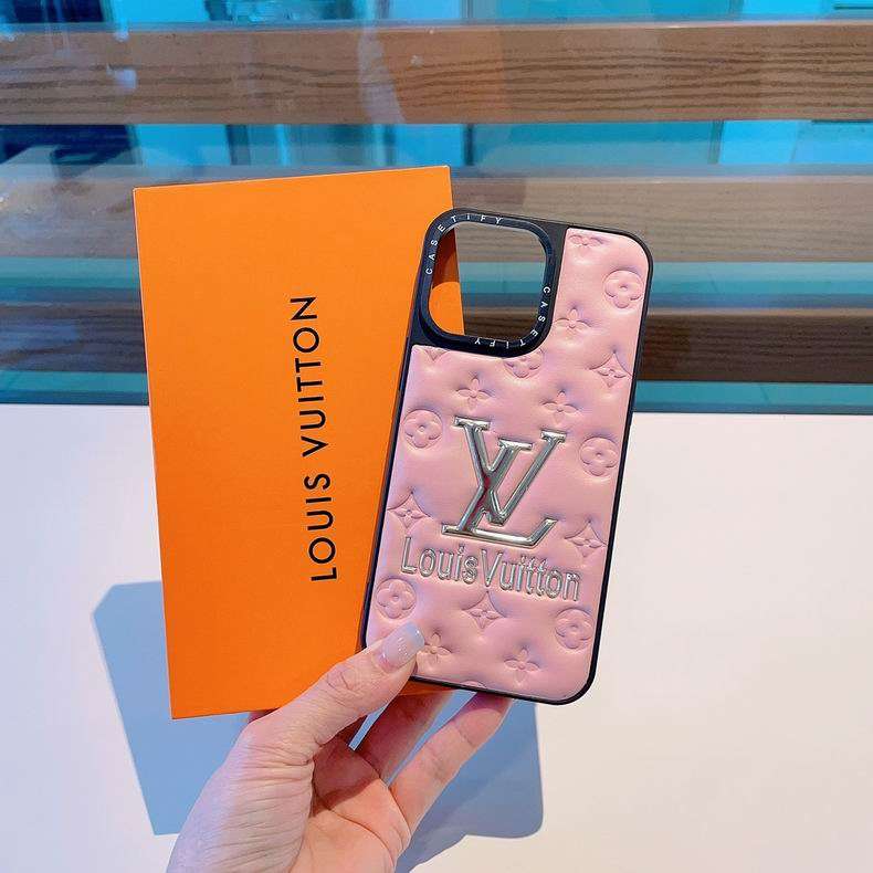 Pink Designer Style TPU Leather Case For iPhone 12-14 Pro Max