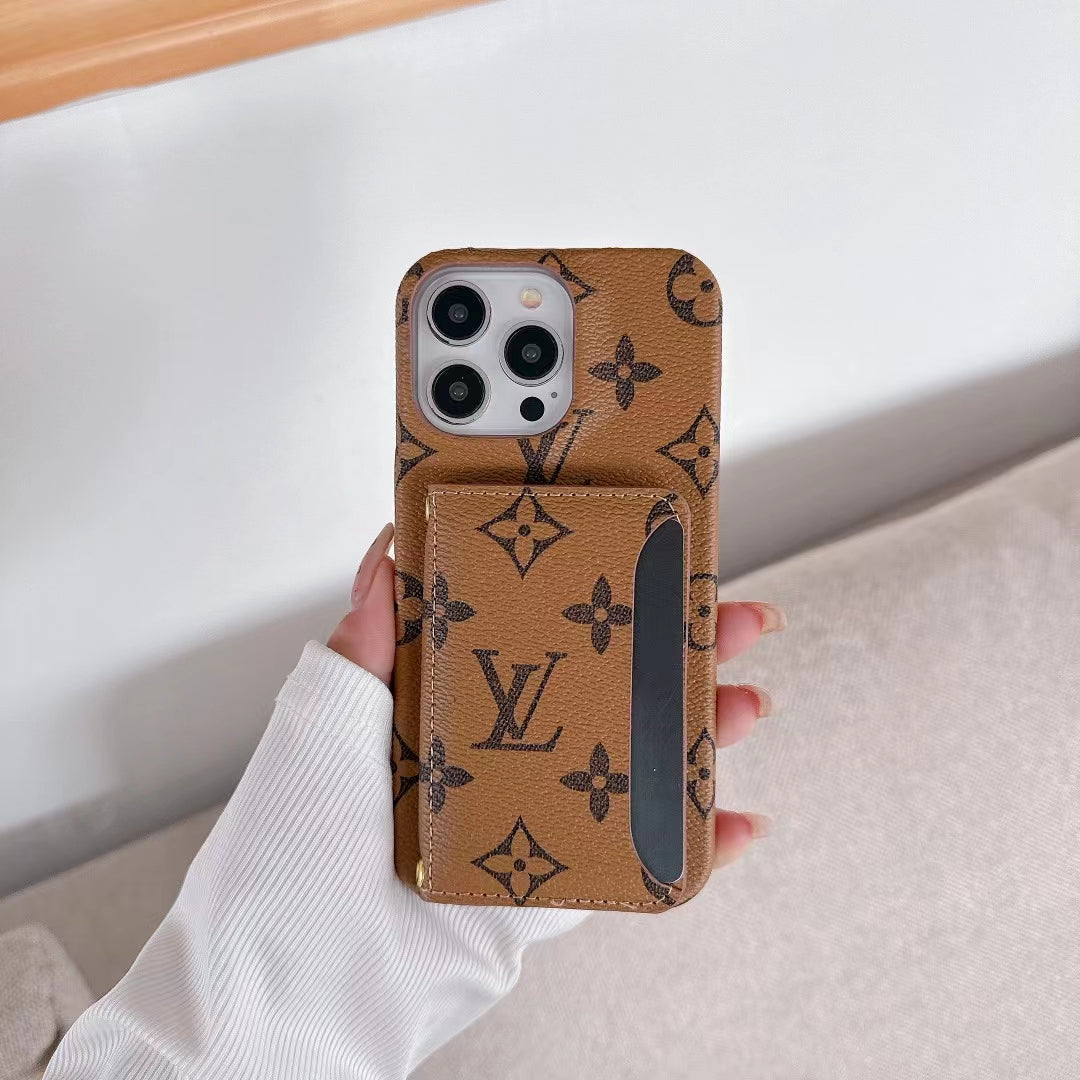 LV Wallet Card Phone Case for iPhone 11-16 Pro Max