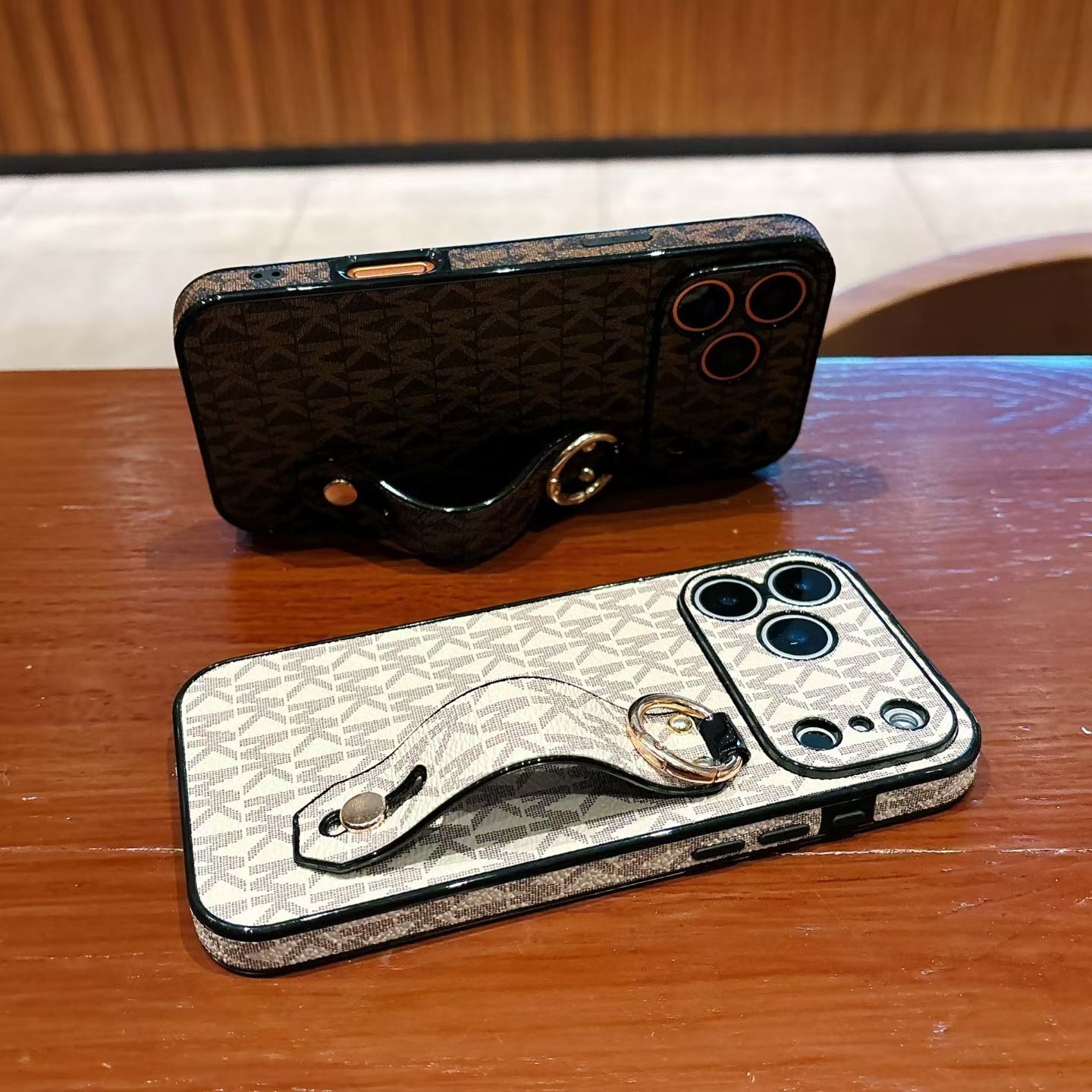 Leather Phone Case With Hand Strap & Kickstand For iPhone 13-17 Pro Max