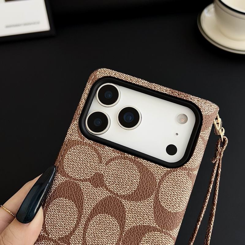 Leather Flip iPhone Case With Card Holder For iPhone 14-17 Pro Max