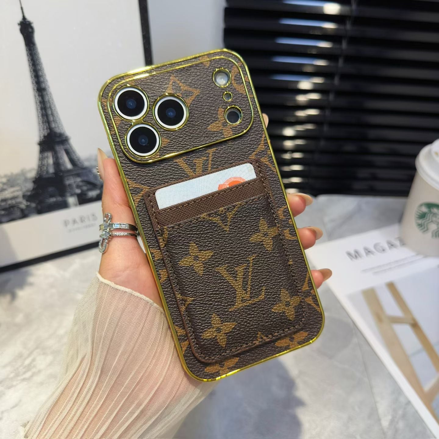 LV Monogram iPhone Case with Card Holder