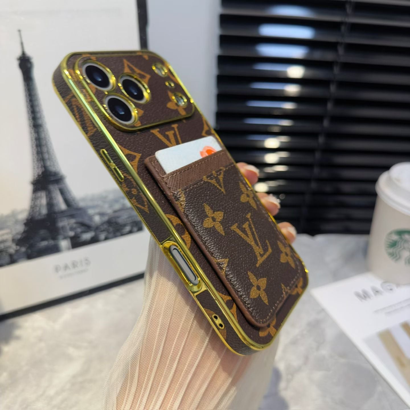 LV Monogram iPhone Case with Card Holder