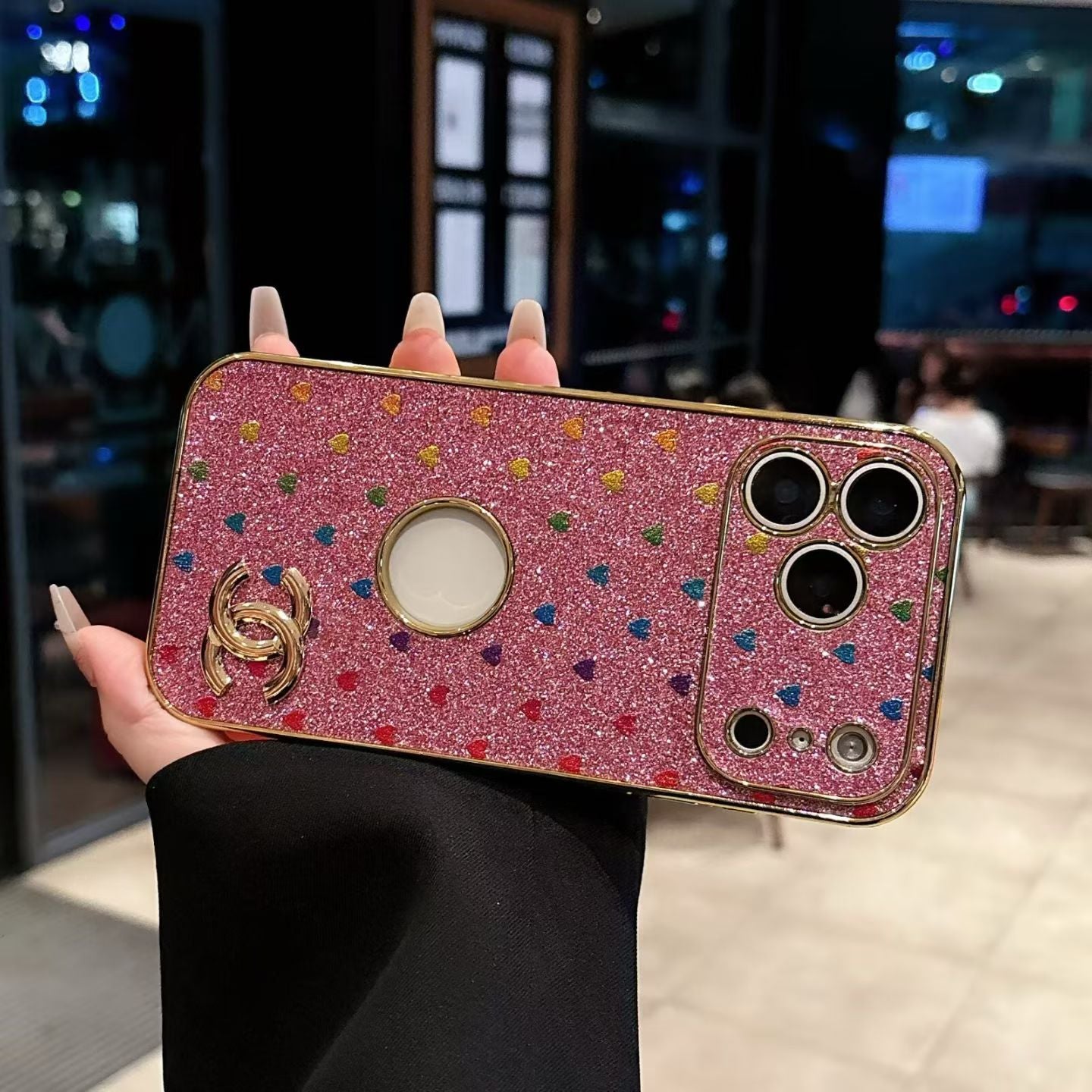 CC Glitter Heart Phone Case