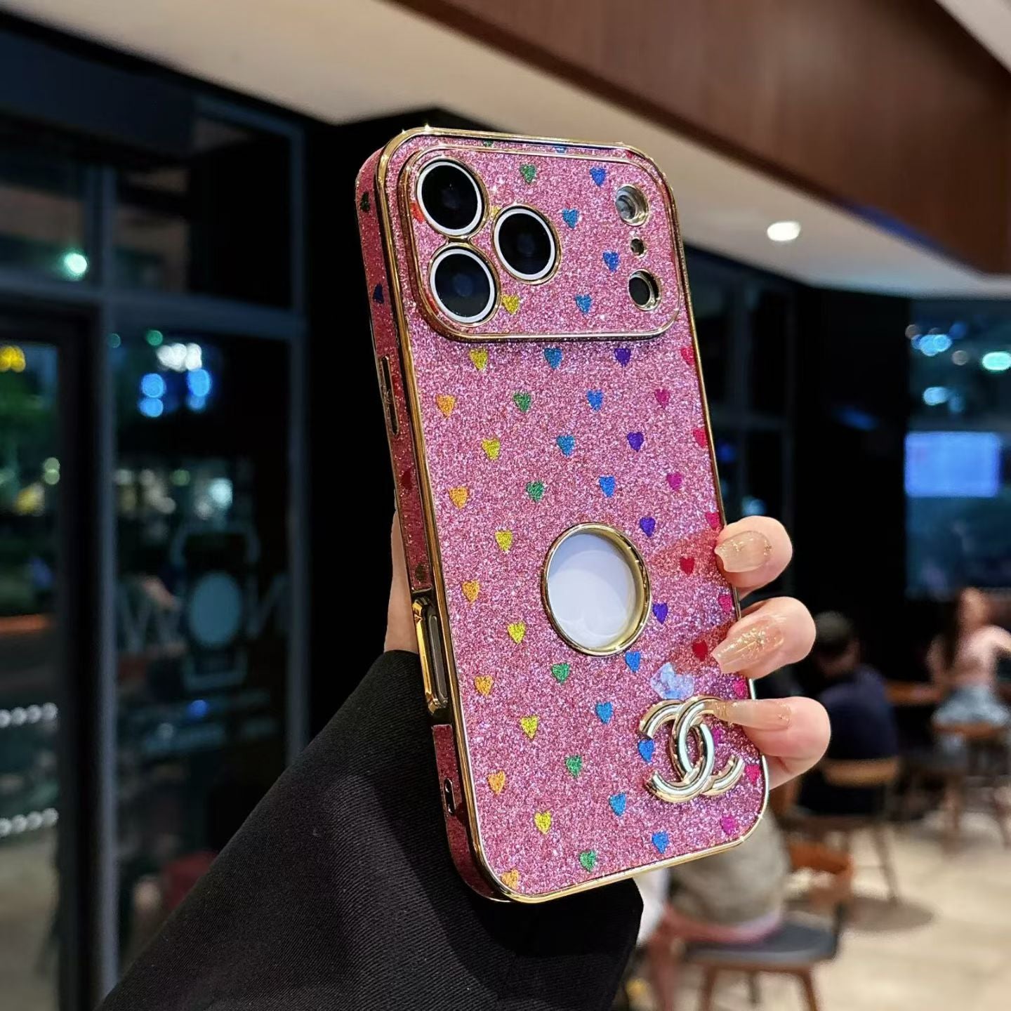 CC Glitter Heart Phone Case
