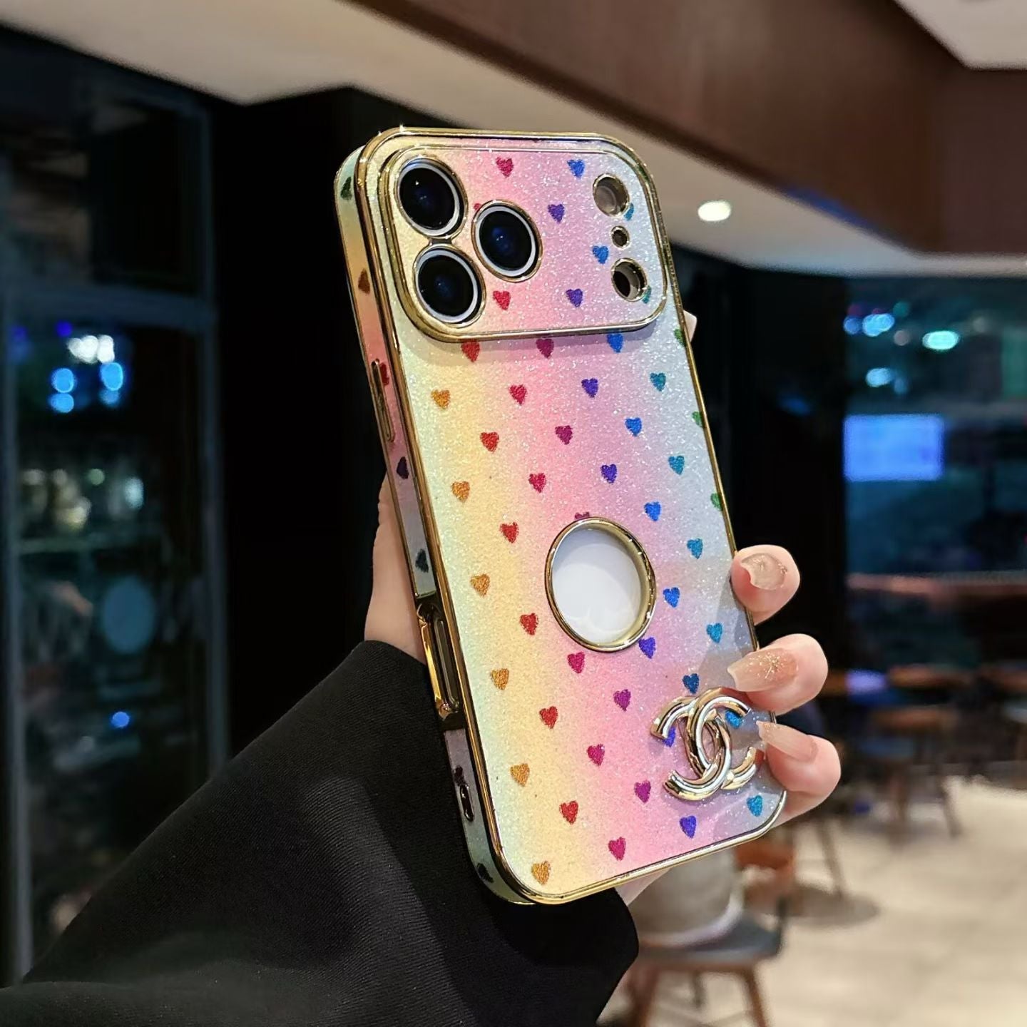 CC Glitter Heart Phone Case