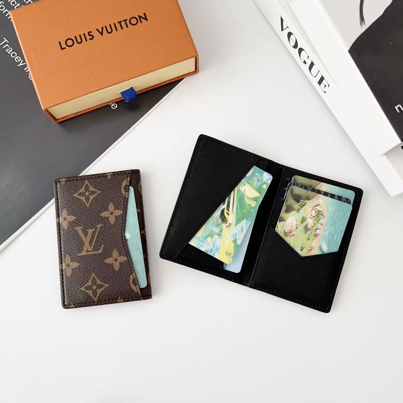 LV Premium Leather Card Holder - Compact Wallet