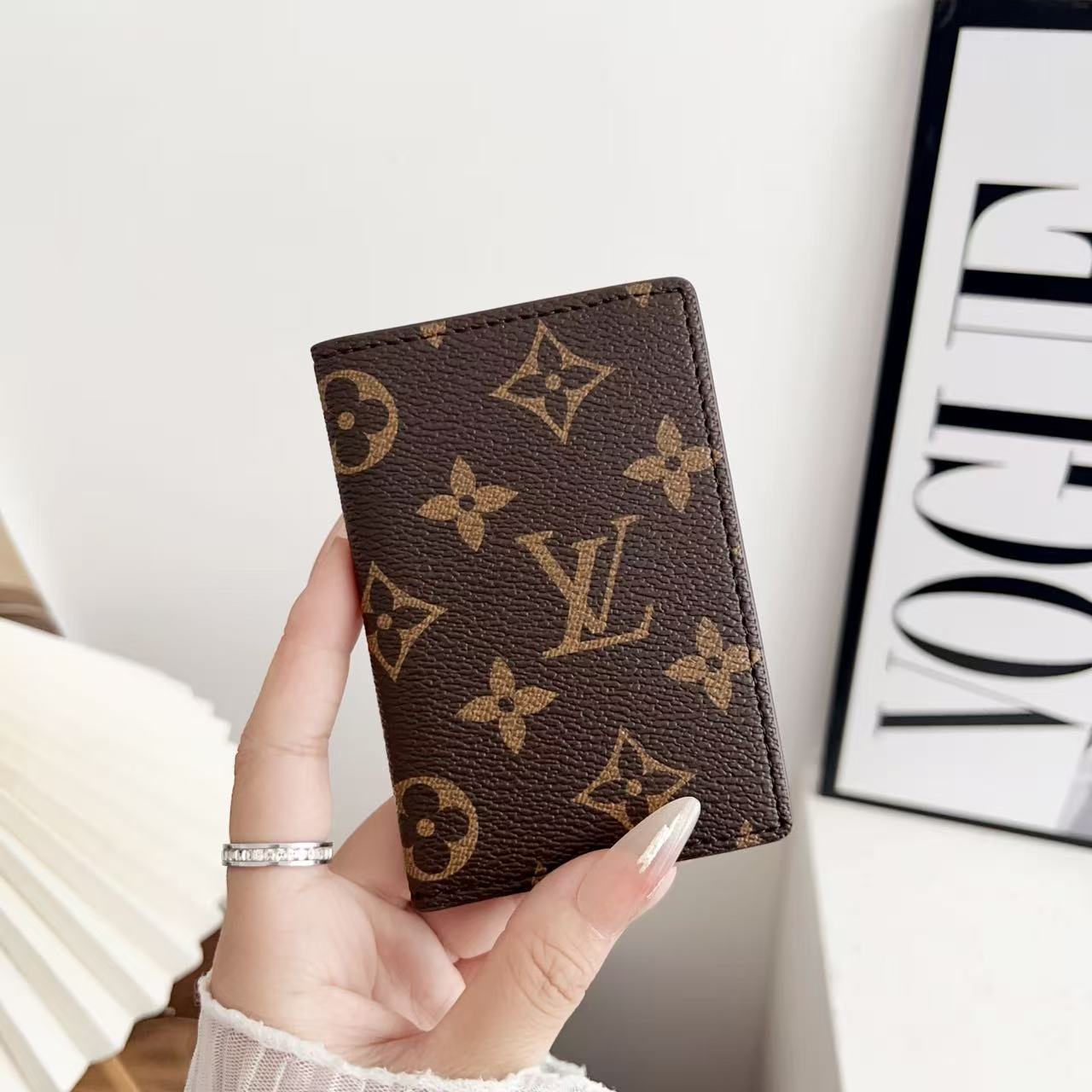 LV Premium Leather Card Holder - Compact Wallet