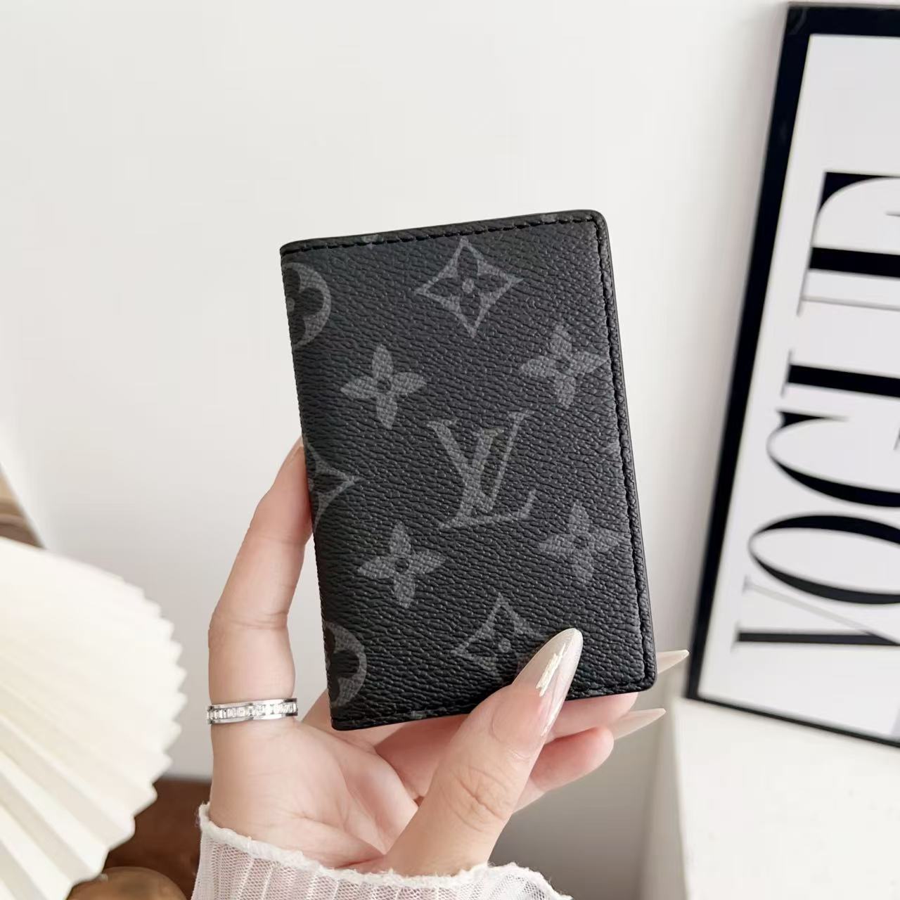 LV Premium Leather Card Holder - Compact Wallet