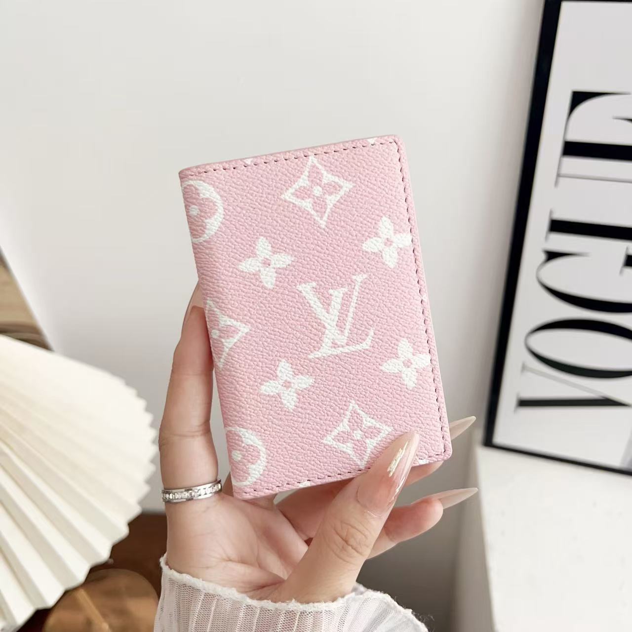 LV Premium Leather Card Holder - Compact Wallet