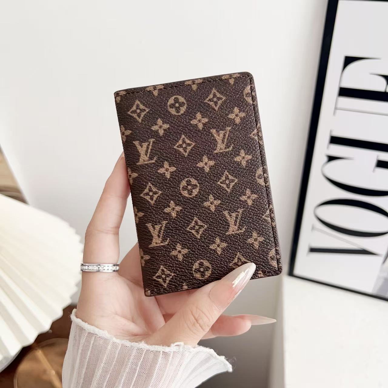 LV Premium Leather Card Holder - Compact Wallet