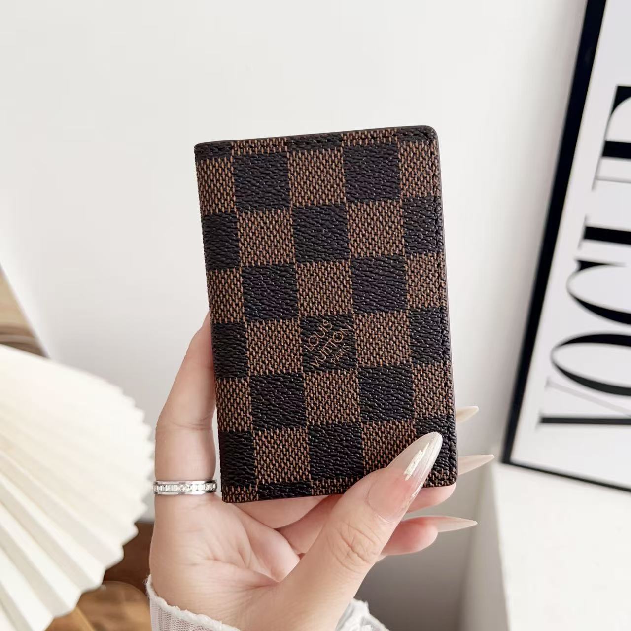 LV Premium Leather Card Holder - Compact Wallet
