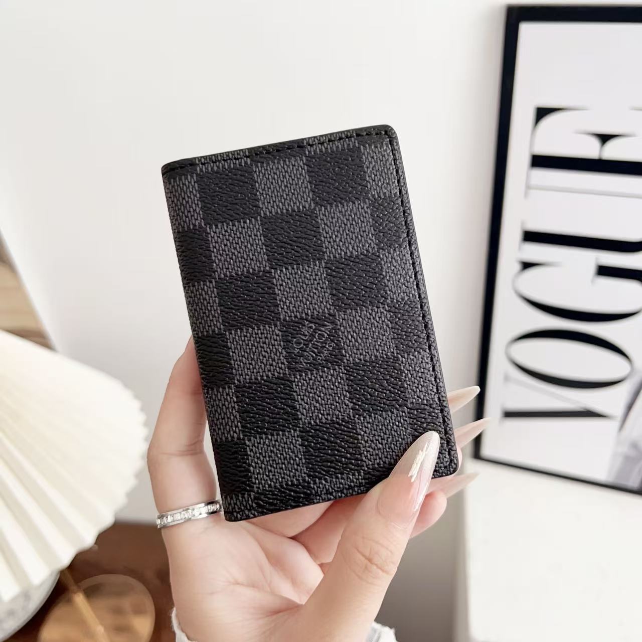 LV Premium Leather Card Holder - Compact Wallet