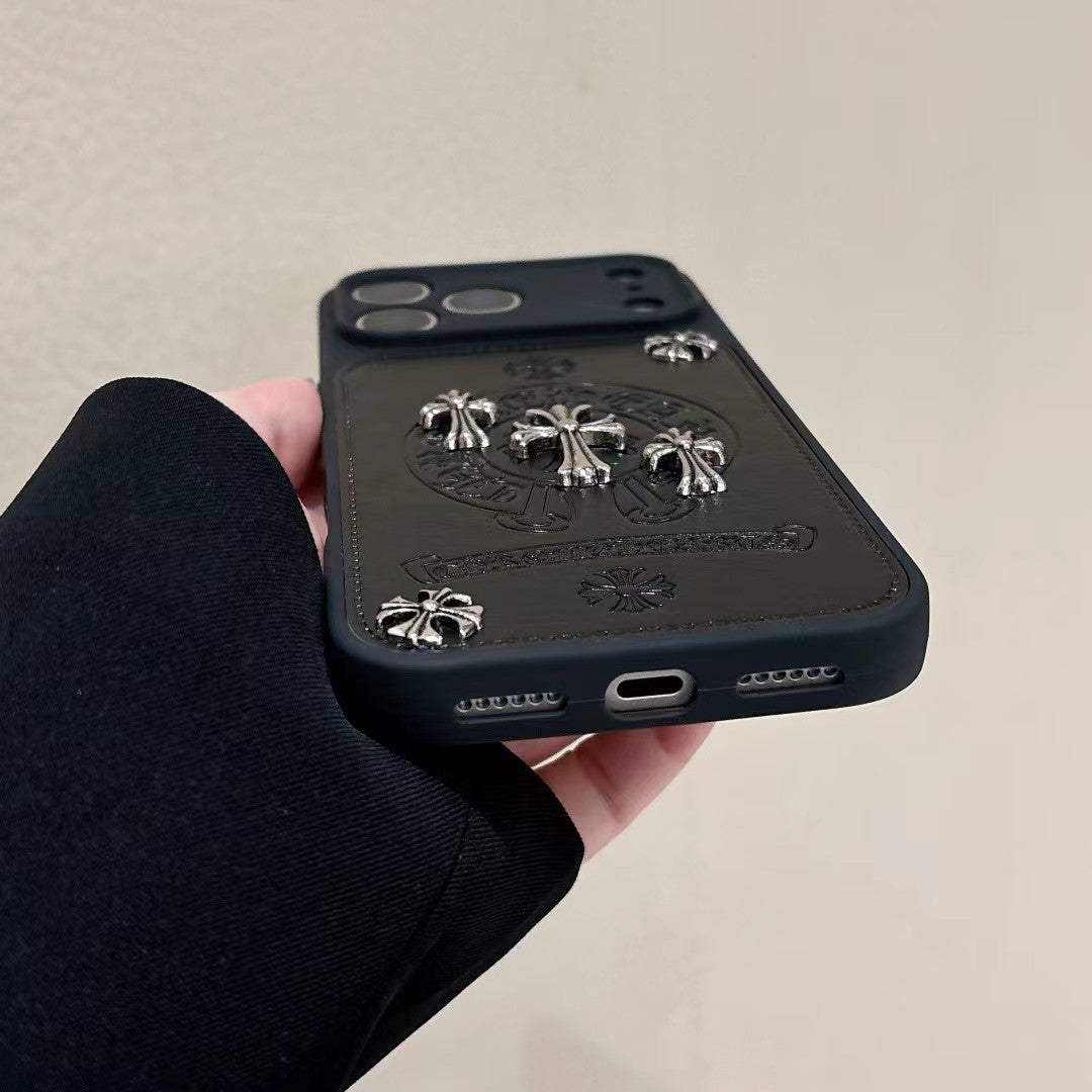 Hearts Black Phone Case - Designer Cross