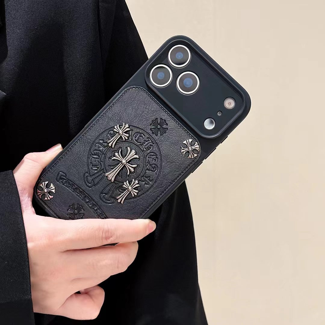 Hearts Black Phone Case - Designer Cross