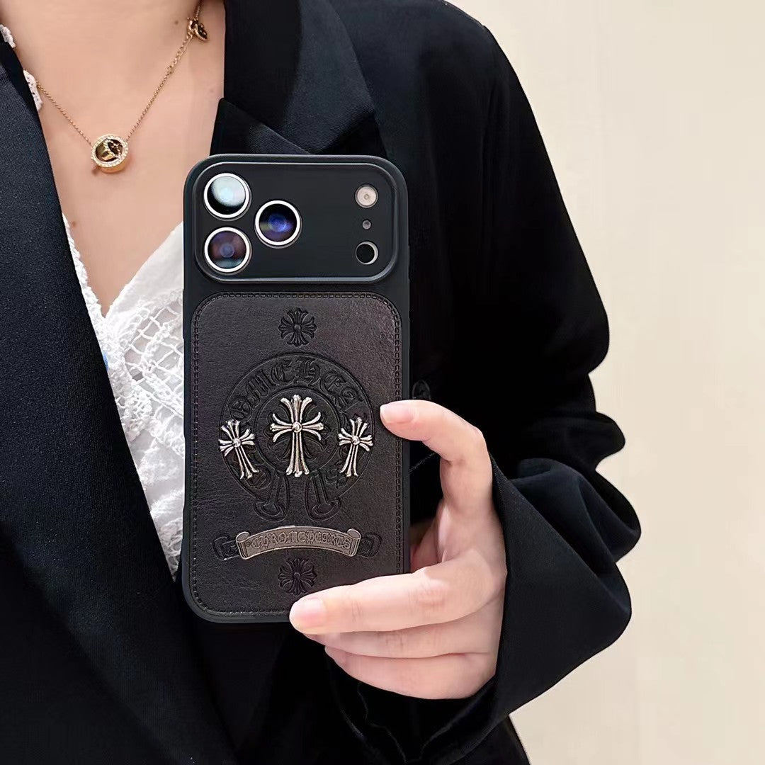 Hearts Black Phone Case - Designer Cross