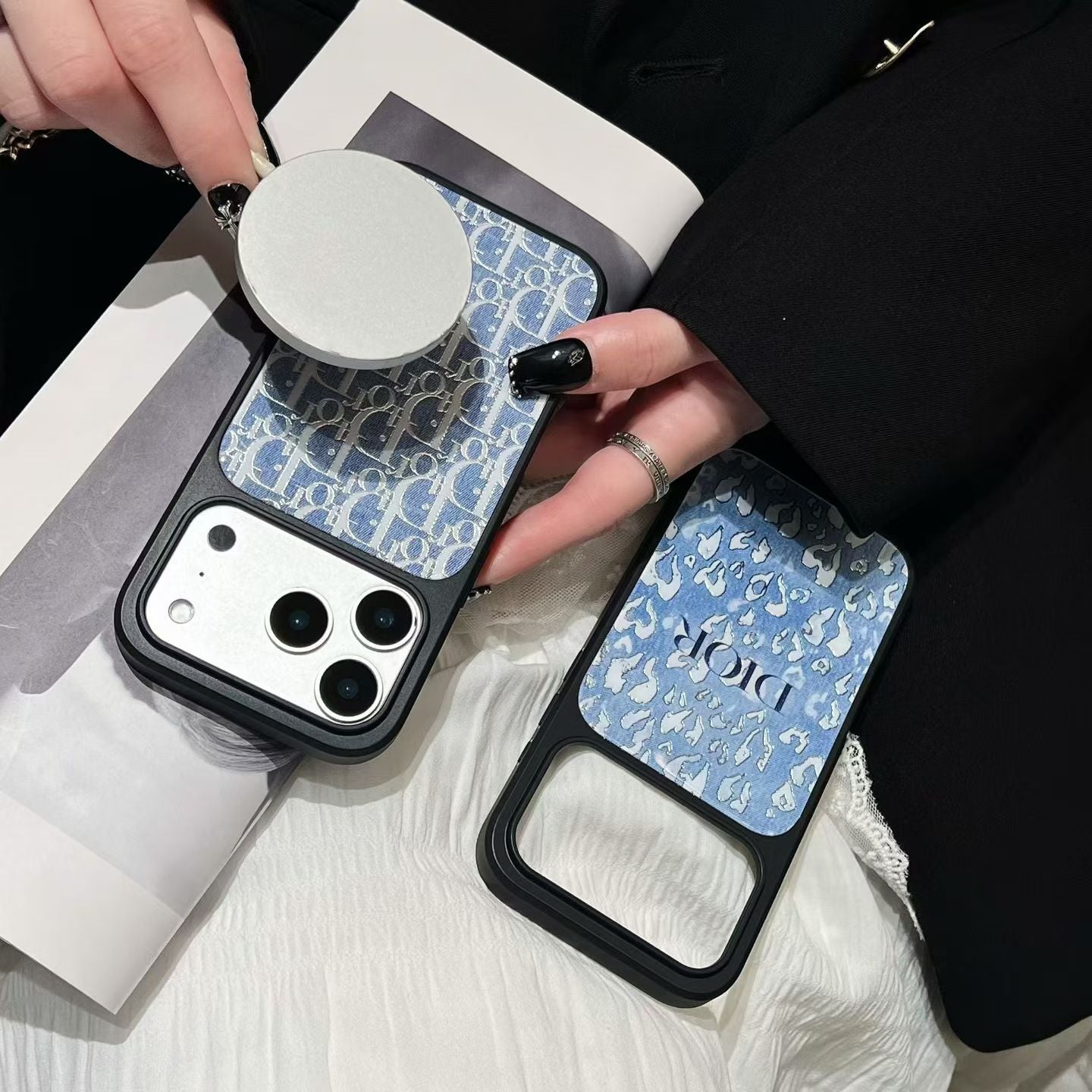 Luxury Sky Blue Floral Phone Case - Dior