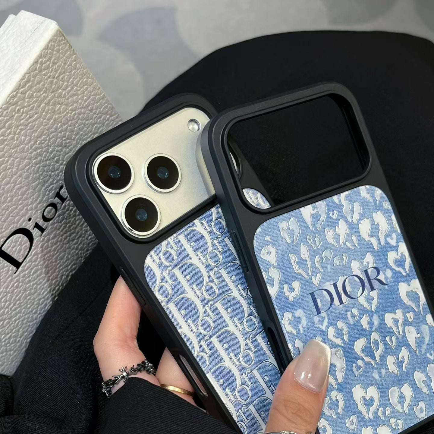 Luxury Sky Blue Floral Phone Case - Dior