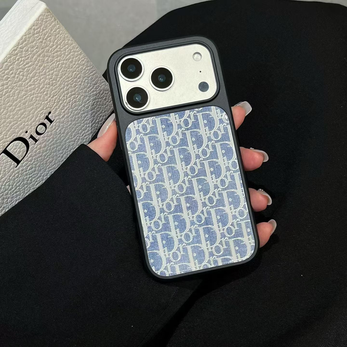 Luxury Sky Blue Floral Phone Case - Dior