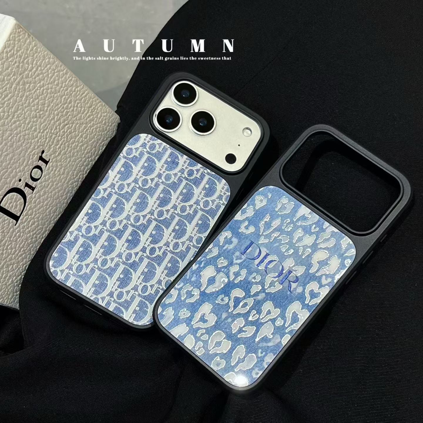 Luxury Sky Blue Floral Phone Case - Dior