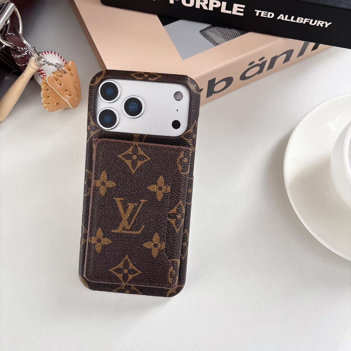 Luxury Lv Leather iPhone Wallet Case - Card Holder