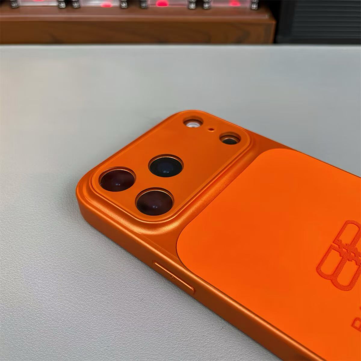 Balenciaga iPhone Case - White & Orange Design