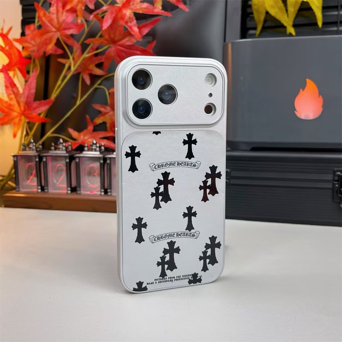 Black Cross Heart iPhone Case - Bold Design