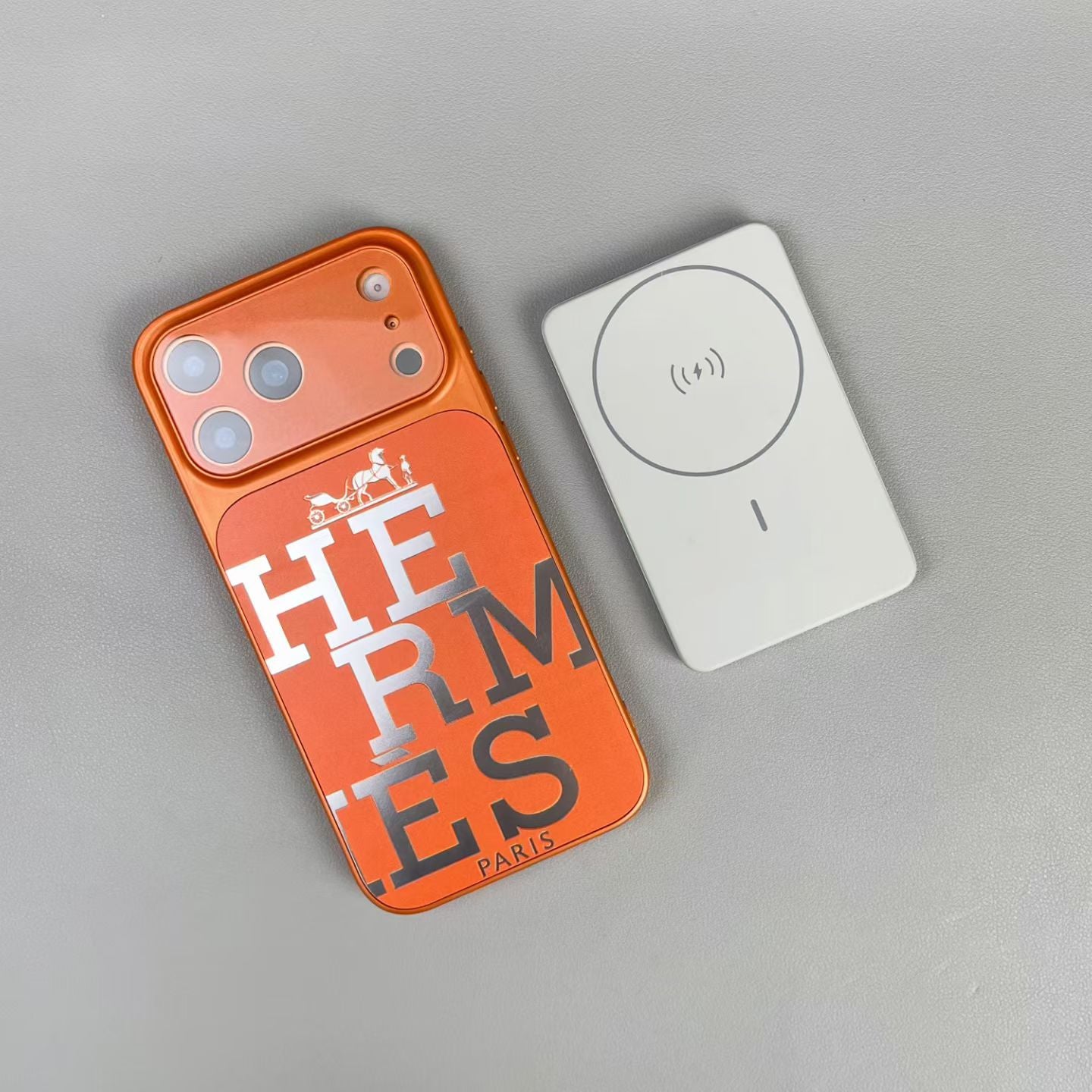 Hermès Orange iPhone Case - Premium Leather Protection