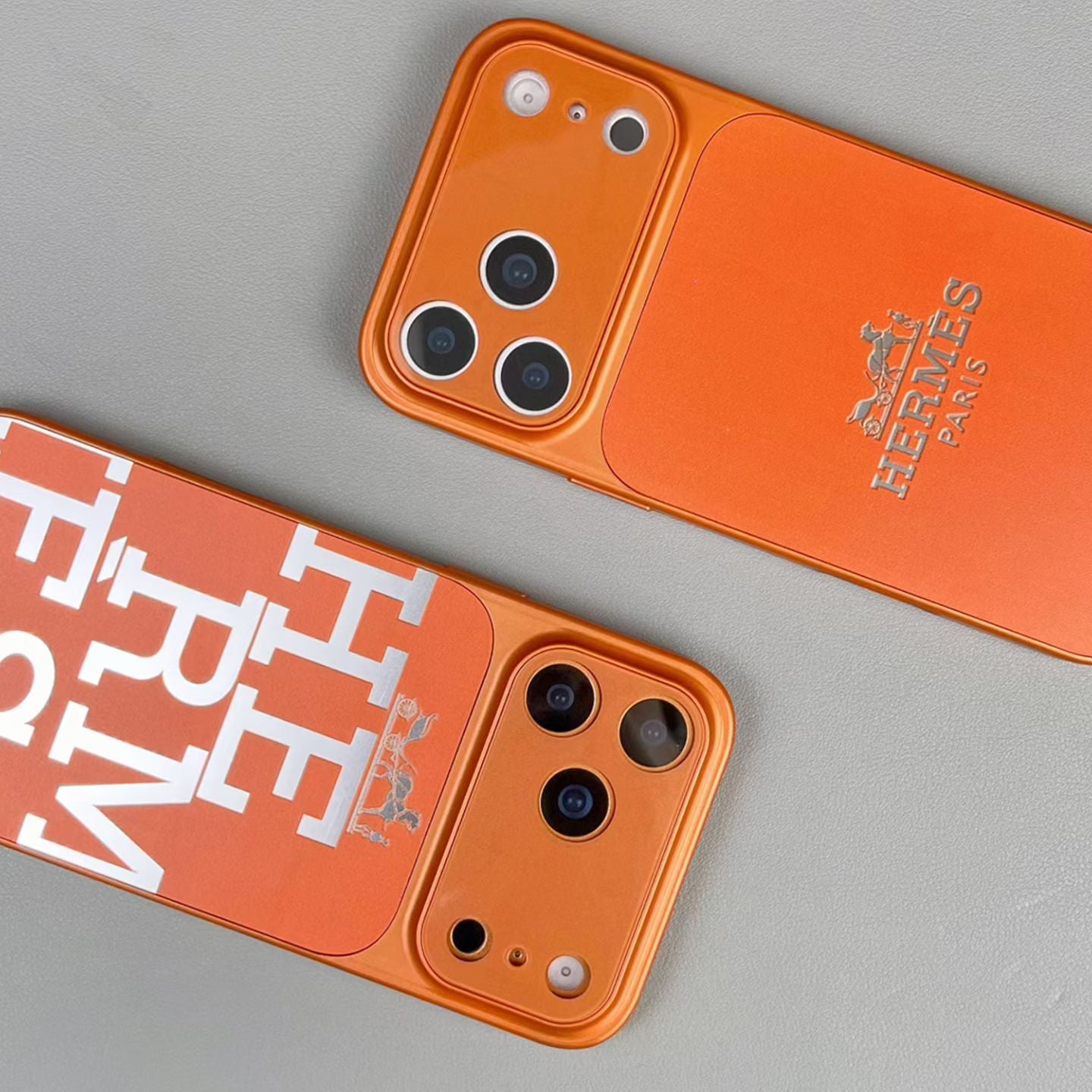 Hermès Orange iPhone Case - Premium Leather Protection