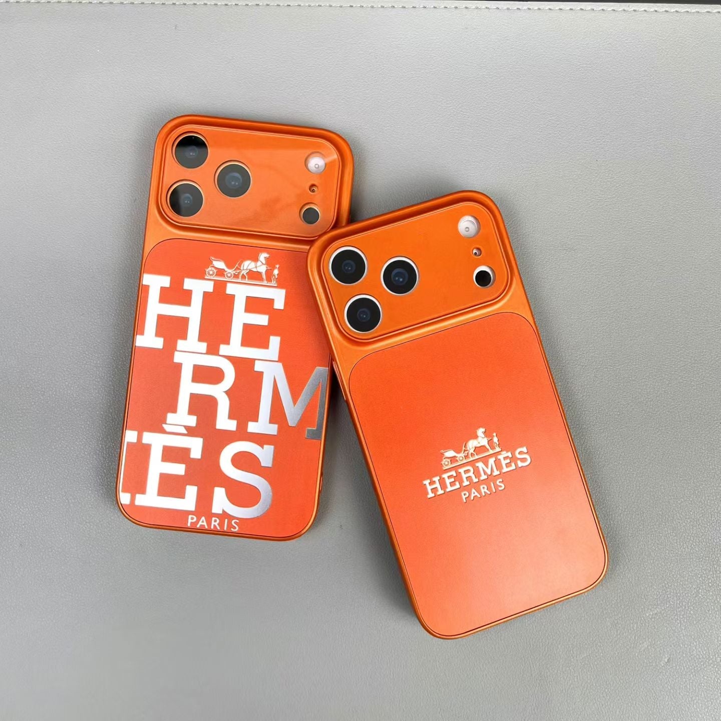 Hermès Orange iPhone Case - Premium Leather Protection