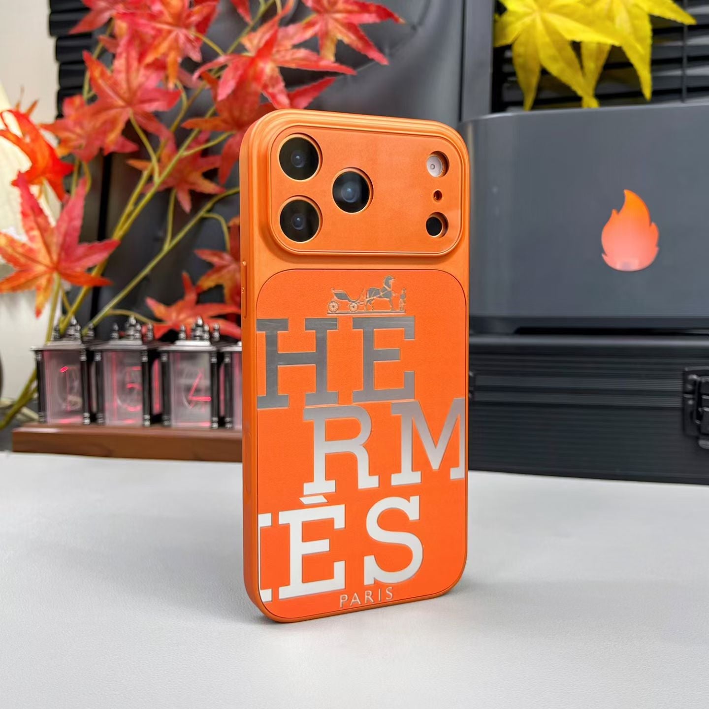 Hermès Orange iPhone Case - Premium Leather Protection