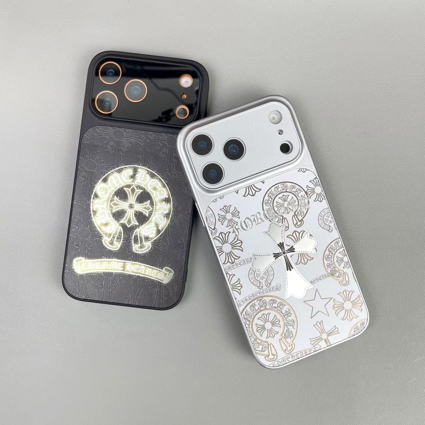 Black Cross Heart iPhone Case - White Background