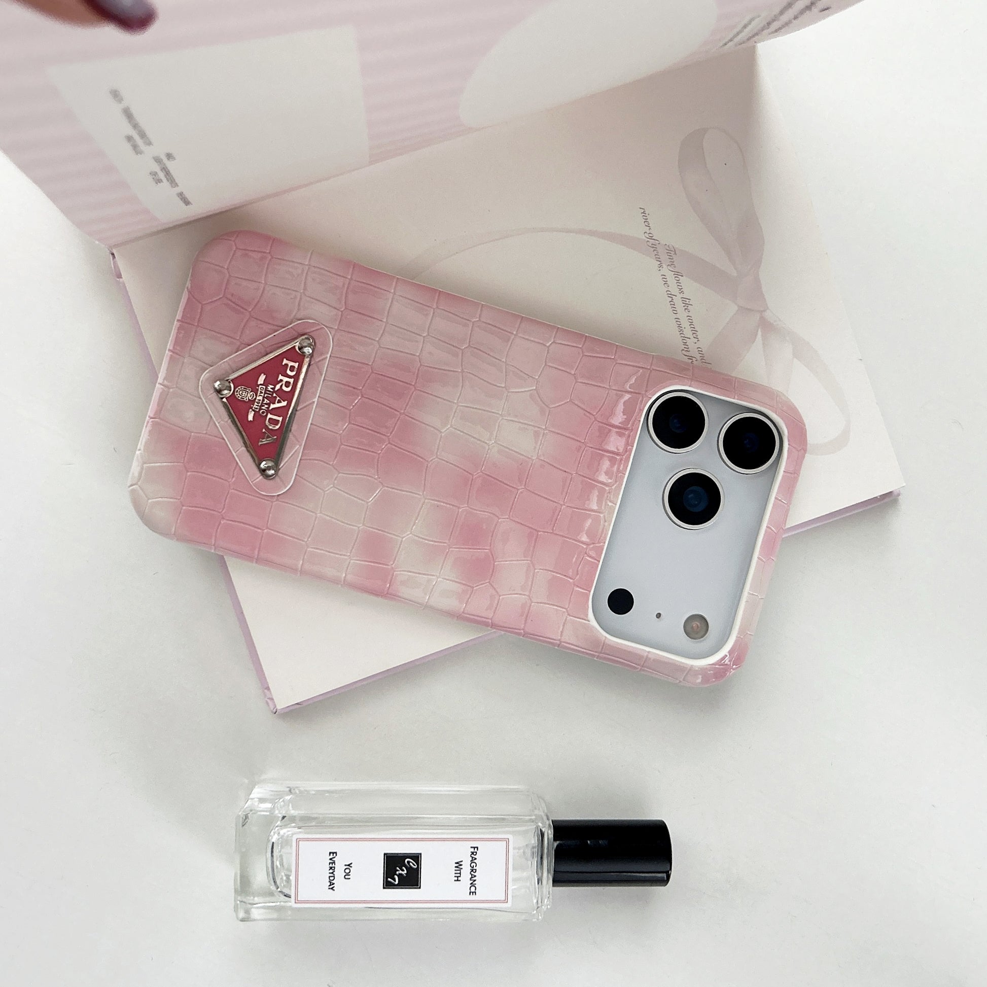 Prada Crocodile-Style Leather iPhone Case